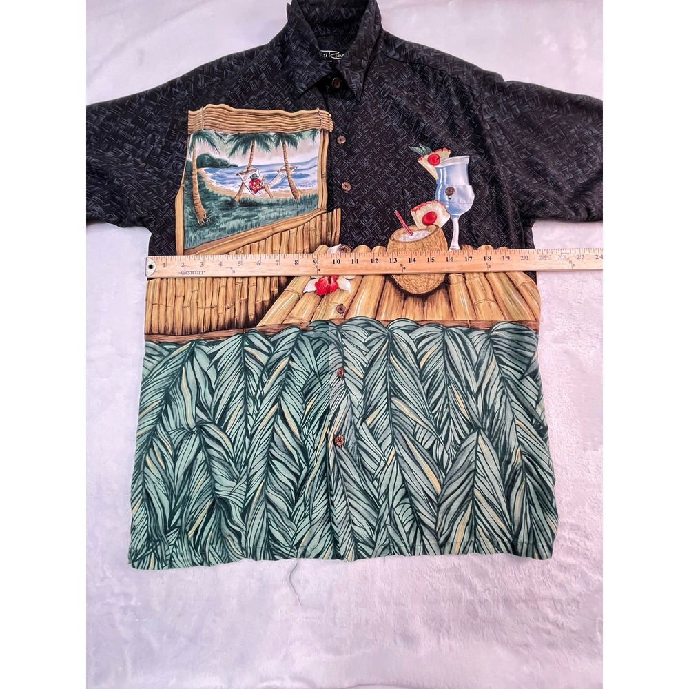 TORI RICHARD Mens‎ M Shirt Black Tropical Cocktail Made in Hawaii - Picture 5 of 8